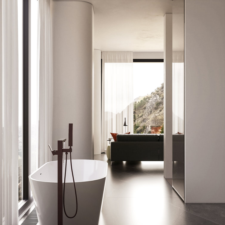 Oil Rubbed Bronze Freestanding Bathtub Faucet with Hand Shower