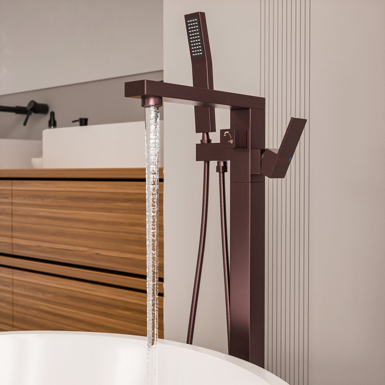 Oil Rubbed Bronze Freestanding Bathtub Faucet with Hand Shower