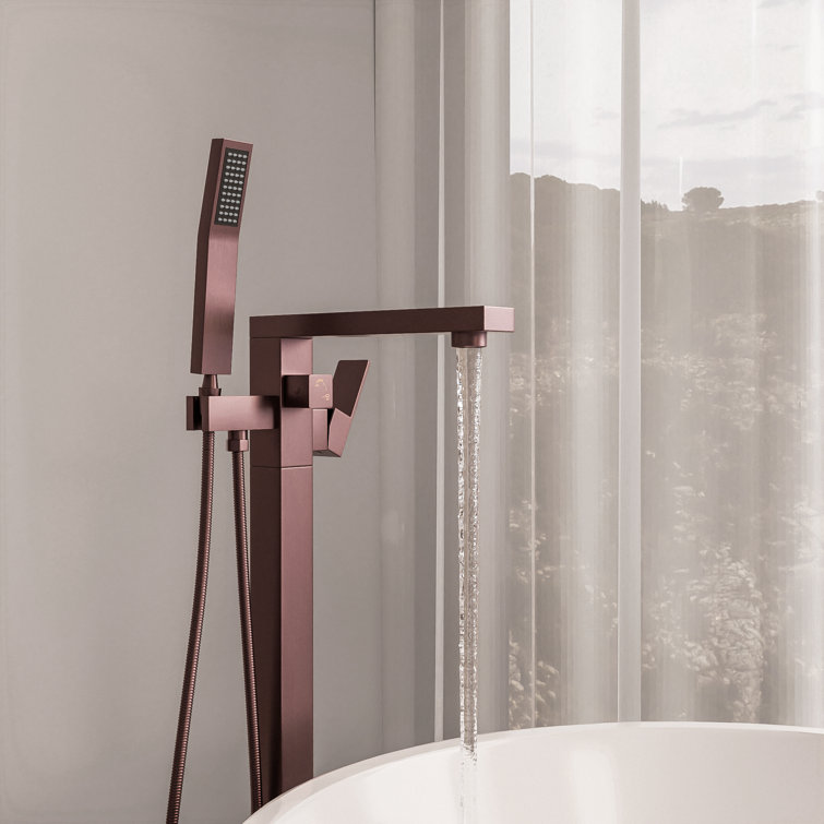 Oil Rubbed Bronze Freestanding Bathtub Faucet with Hand Shower