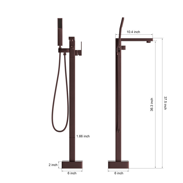 Oil Rubbed Bronze Freestanding Bathtub Faucet with Hand Shower