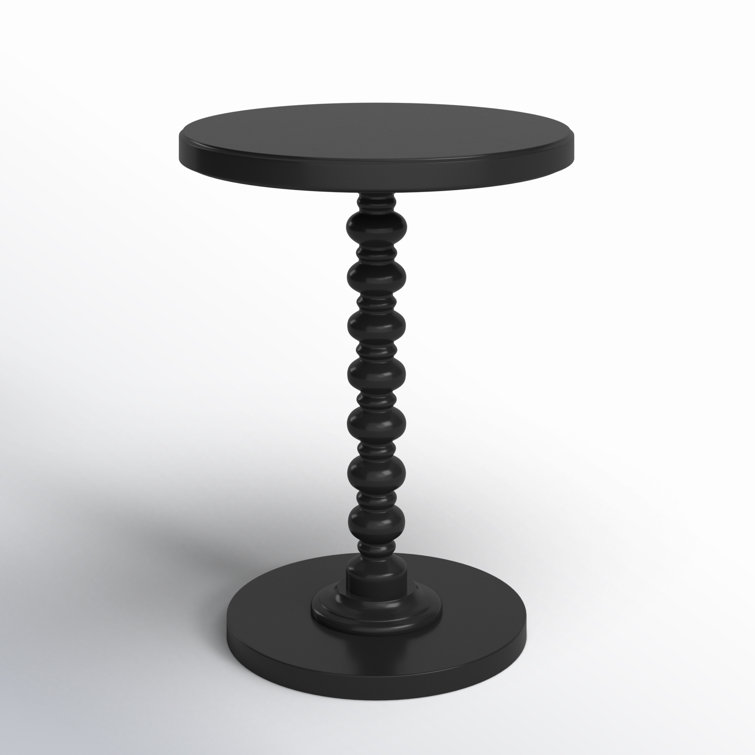 Fiama Black Solid Wood Round End Table