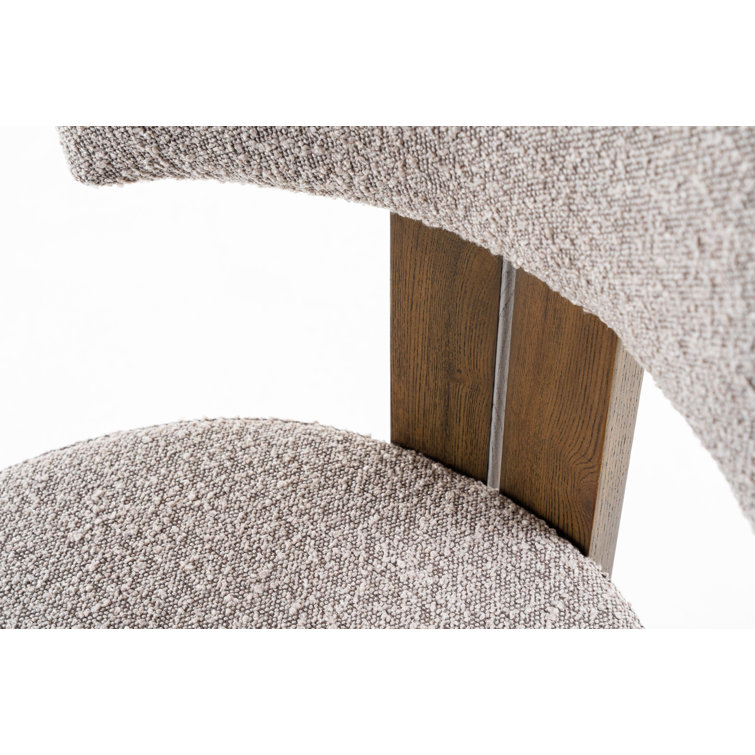 Gray Fabric and Ash Wood Side Chair
