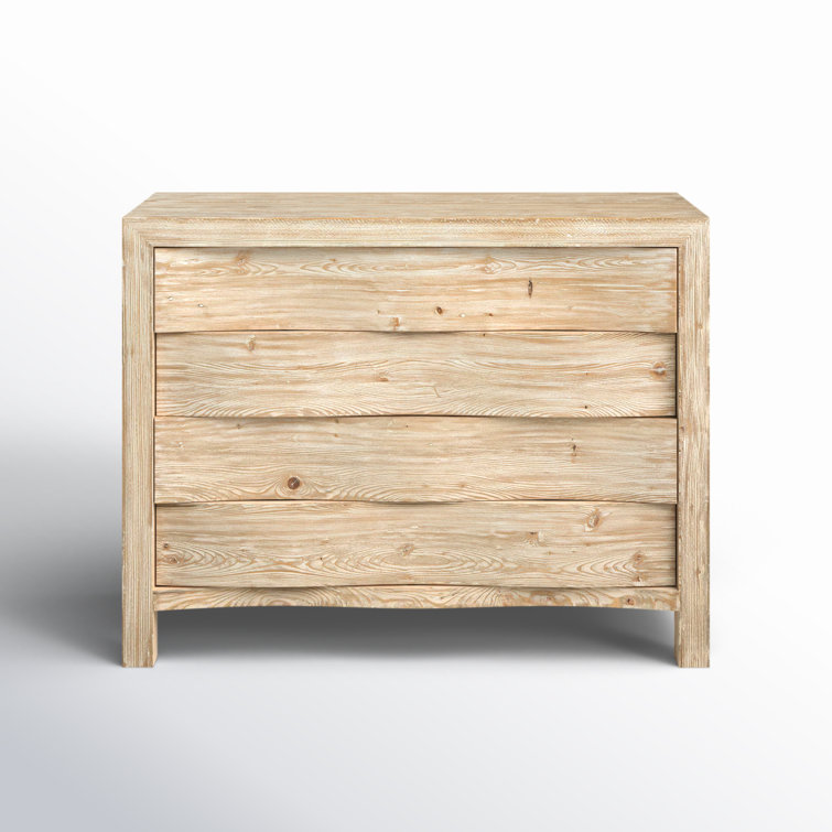 Presley Natural Wood 4-Drawer Farmhouse Dresser