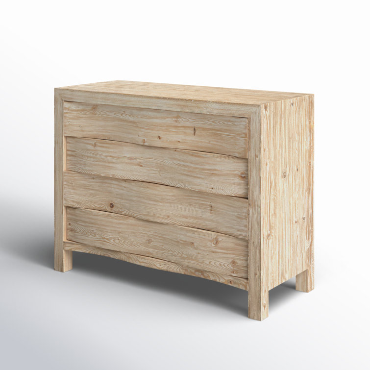 Presley Natural Wood 4-Drawer Farmhouse Dresser
