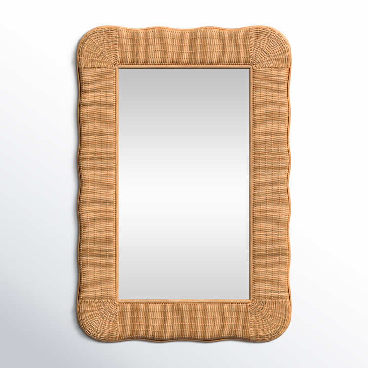 Handcrafted Natural Rattan Rectangular Wall Mirror