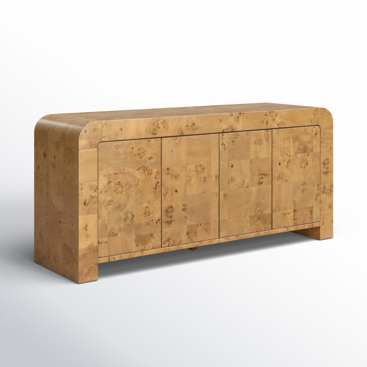 Martine 65'' Brown Natural Poplar Media Console with Storage