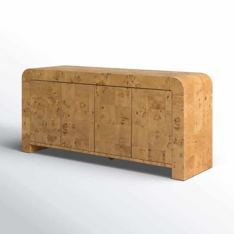 Martine 65'' Brown Natural Poplar Media Console with Storage