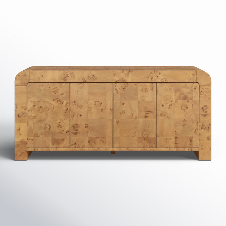 Martine 65'' Brown Natural Poplar Media Console with Storage