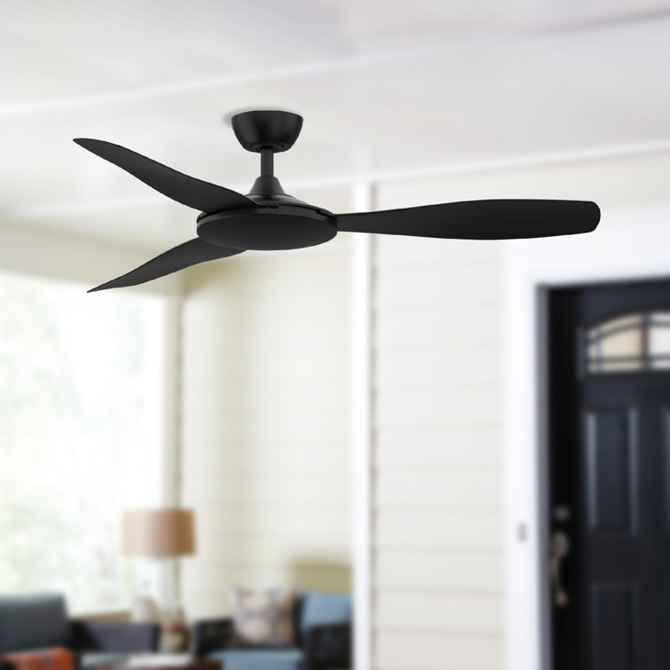 GlideAire 52" Smart Black Composite Blade Ceiling Fan with Remote