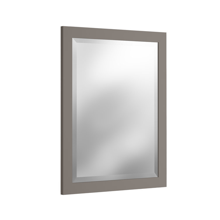 Gray Pine Wood Bathroom Vanity Set with Mirror