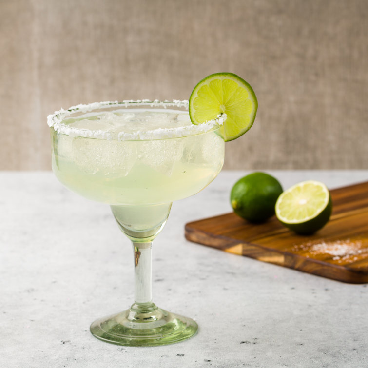 Clear Handblown Margarita Glassware Set, 16oz, Set of 6