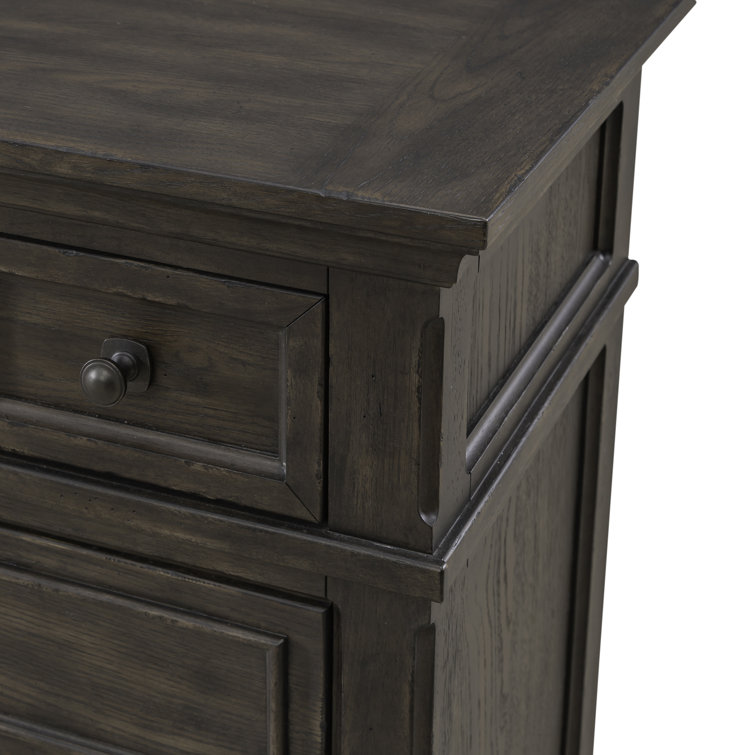 King Dark Brown Upholstered Bed Set with Dresser, Mirror, Chest, Nightstand