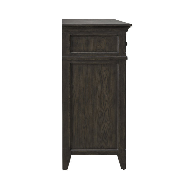 King Dark Brown Upholstered Bed Set with Dresser, Mirror, Chest, Nightstand