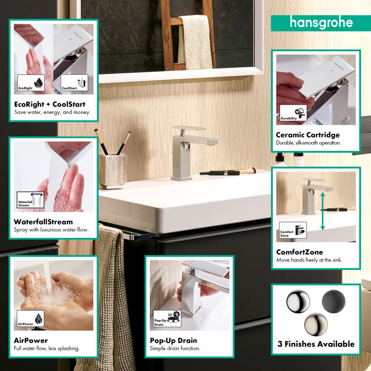 Tecturis E Chrome Single-Hole Bathroom Faucet with Pop-Up Drain