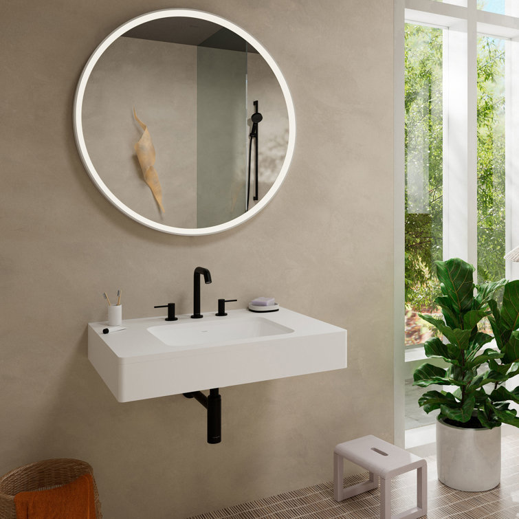 Matte Black Brass Modern Widespread Bathroom Faucet