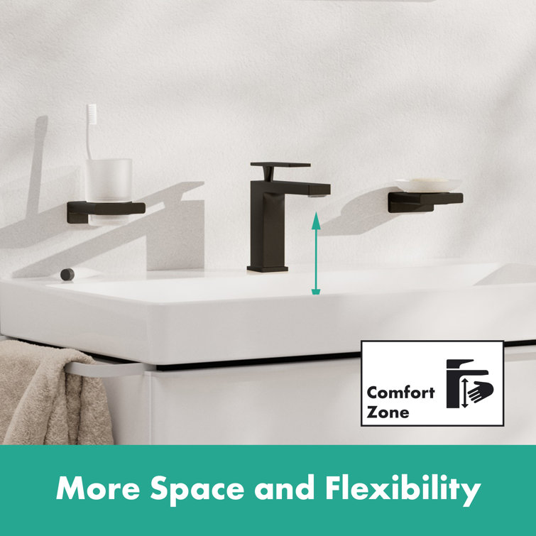 Matte Black Modern Brass Single-Handle Bathroom Faucet