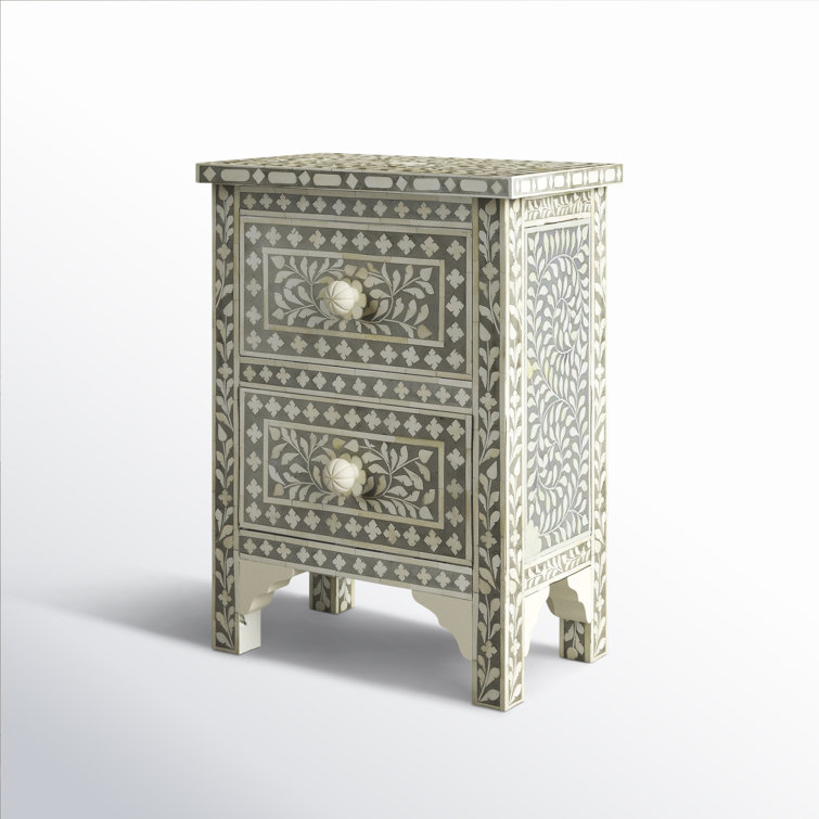 Vivienne Elegance Grey Bone Inlay and Mango Wood Accent Chest