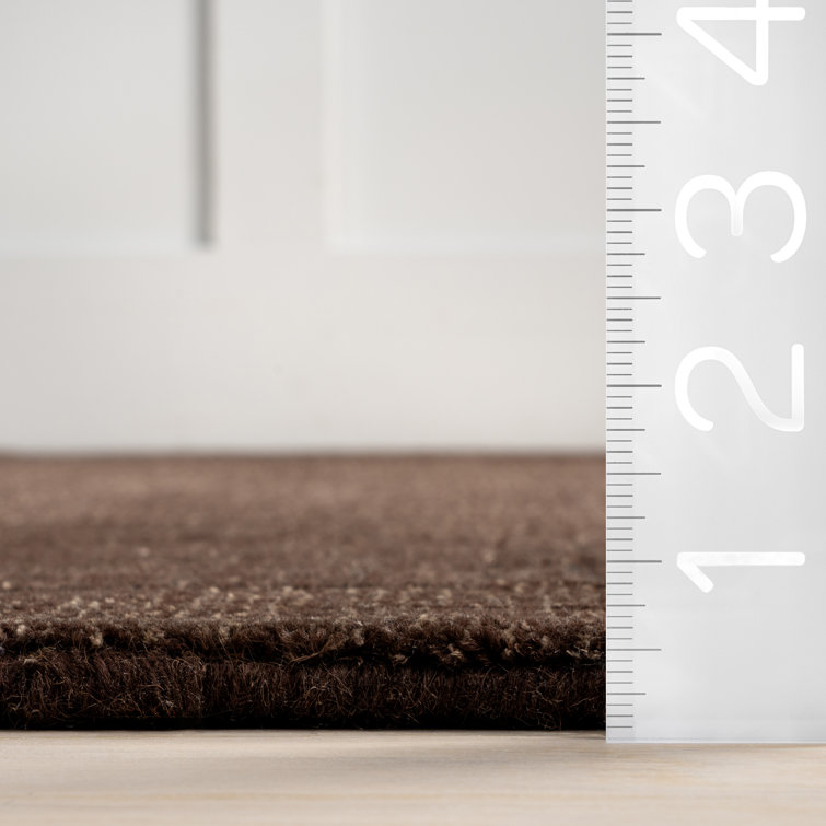 Truffle Brown Rectangular Wool and Viscose Area Rug