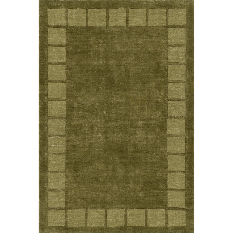 Handmade Verdant Green Wool Rectangular 8' x 10' Area Rug