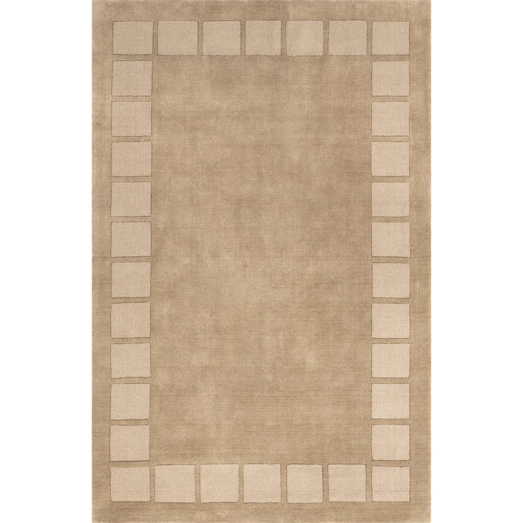 Fawn Rectangular High-Low Wool Blend Area Rug 6' x 9'
