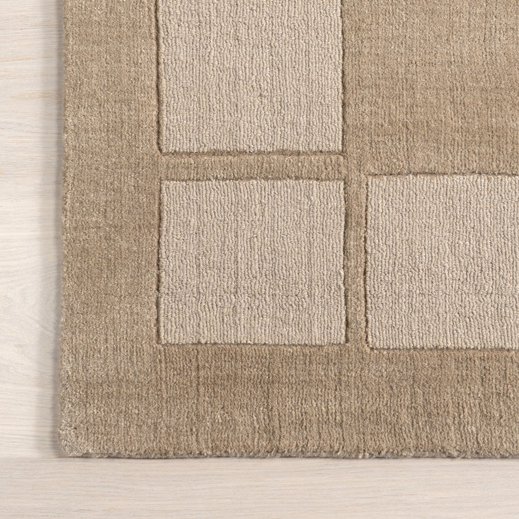 Fawn Rectangular High-Low Wool Blend Area Rug 6' x 9'