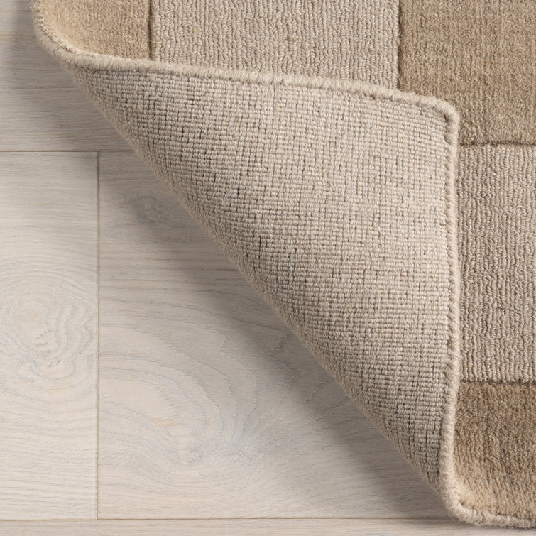 Fawn Rectangular High-Low Wool Blend Area Rug 6' x 9'