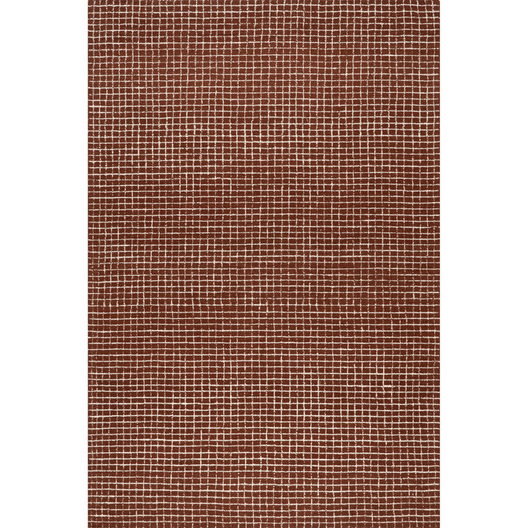 Chestnut Hand-Tufted Wool Rectangular Area Rug, 5' x 8'