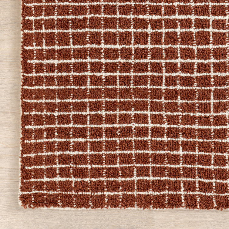 Chestnut Hand-Tufted Wool Rectangular Area Rug, 5' x 8'