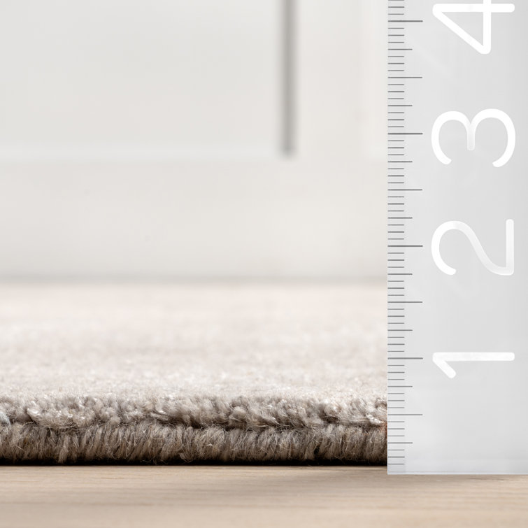 Dove Grey Handmade Wool and Viscose Rectangular Rug