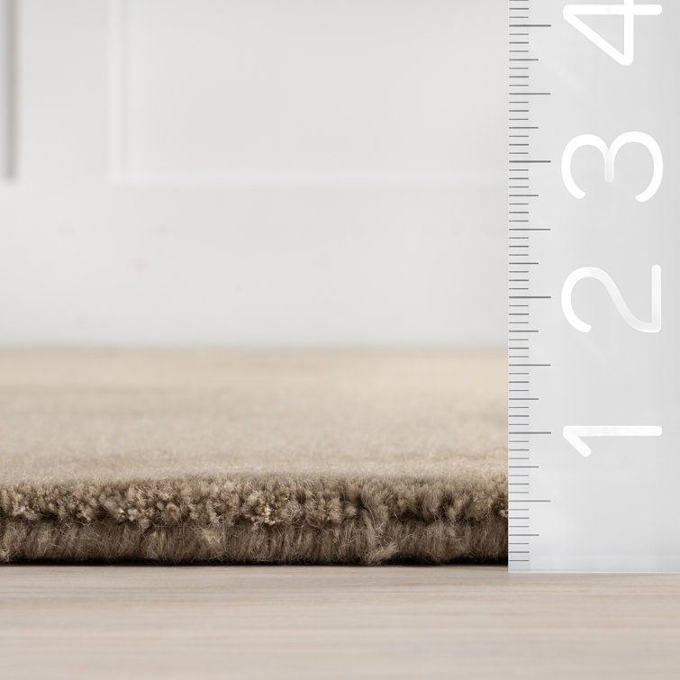 Fawn Rectangular High-Low Wool Blend Area Rug 6' x 9'