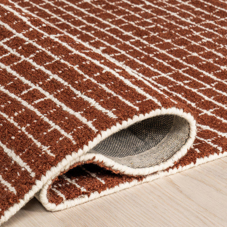 Chestnut Hand-Tufted Wool Rectangular Area Rug, 5' x 8'