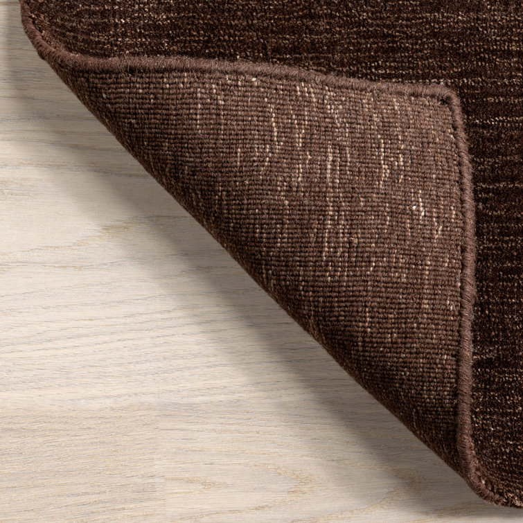 Truffle Brown Handmade Wool and Viscose Area Rug 3' x 5'