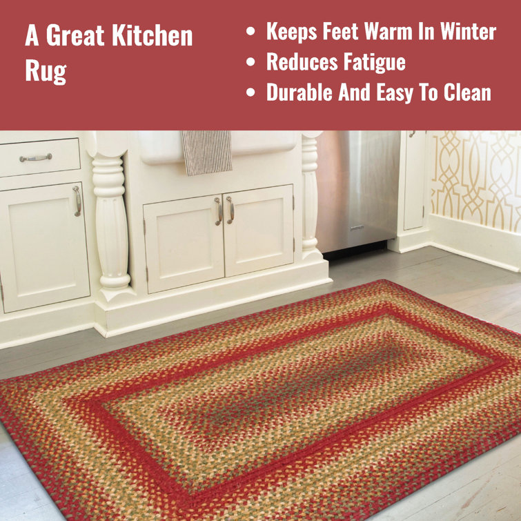 Cider Barn Red and Green Braided Jute Rug