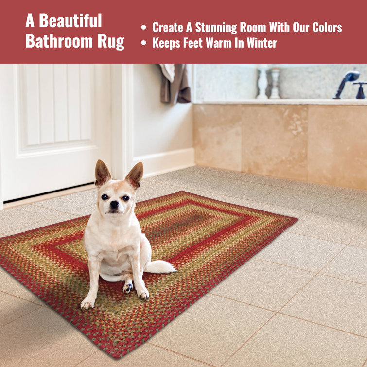 Cider Barn Red and Green Braided Jute Rug