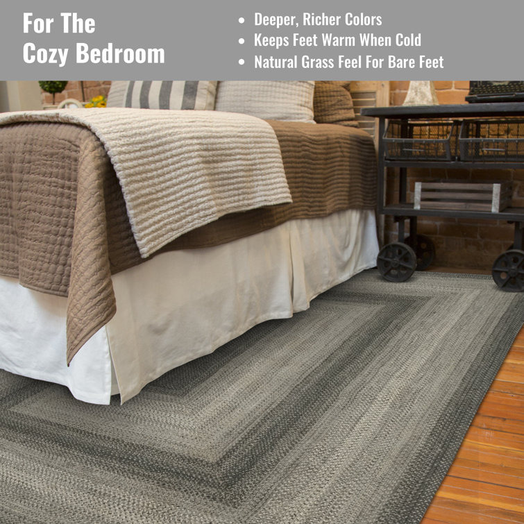 Flint Hill Gray and Black Braided 4' x 6' Rug