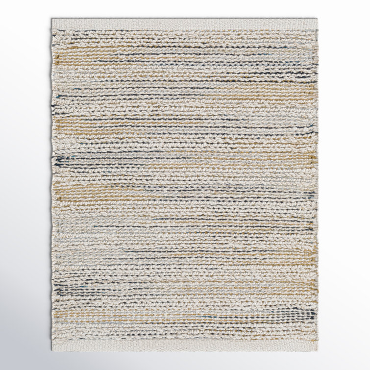 Handmade Blue and Beige Cotton Flat Woven 8' x 10' Rug