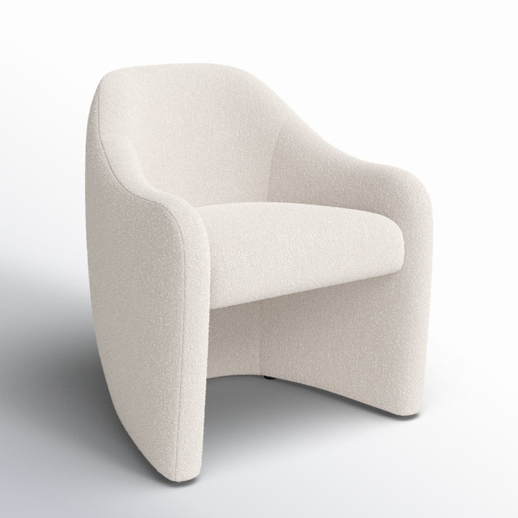 Knoll Sand Upholstered Arm Chair with Pine Wood Legs