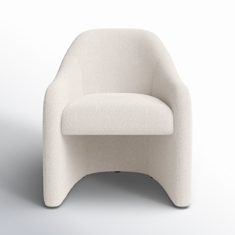Knoll Sand Upholstered Arm Chair with Pine Wood Legs
