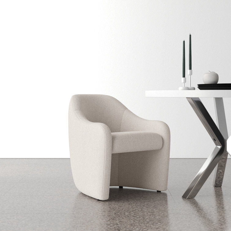 Knoll Sand Upholstered Arm Chair with Pine Wood Legs