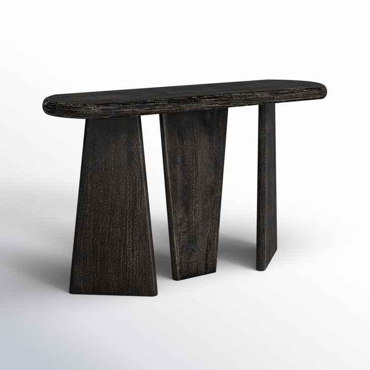Black Mango Wood Primitive Console Table