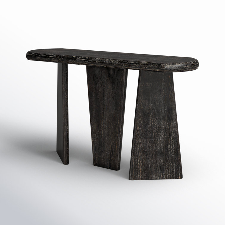 Black Mango Wood Primitive Console Table