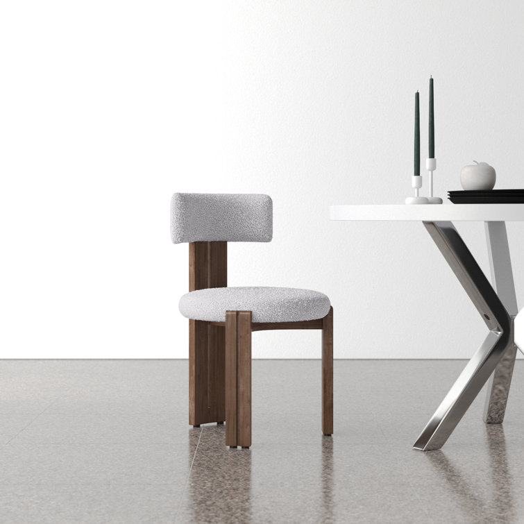 Gray Fabric and Ash Wood Side Chair