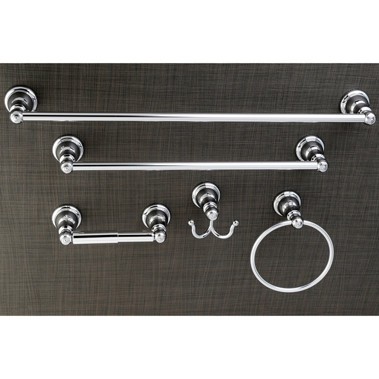 Polished Chrome Metal Bathroom Hardware Set with Towel Bars