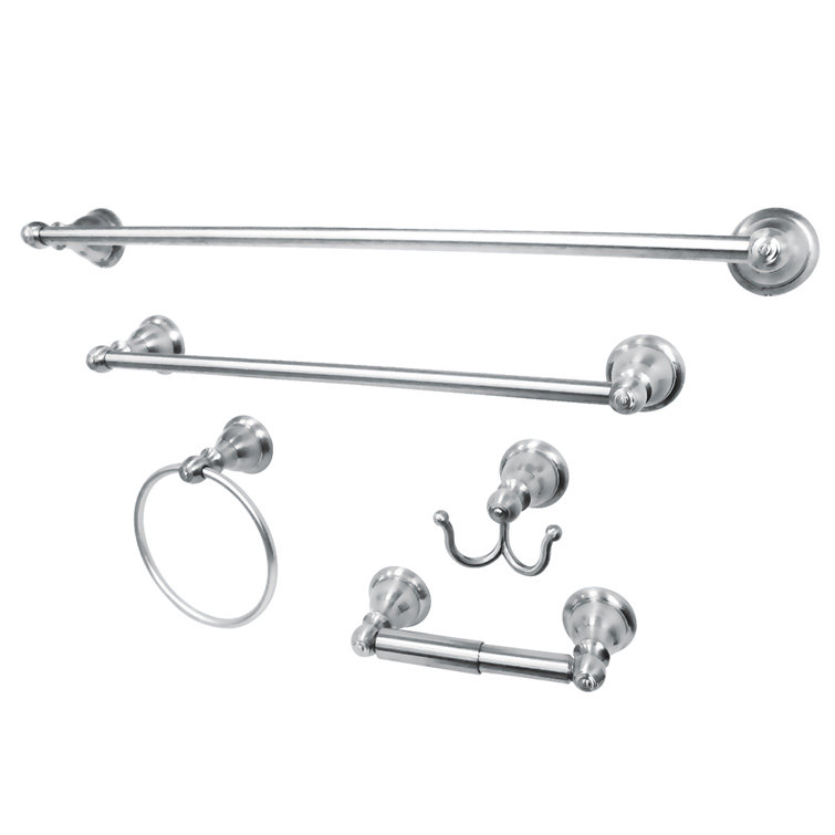Polished Chrome Metal Bathroom Hardware Set with Towel Bars