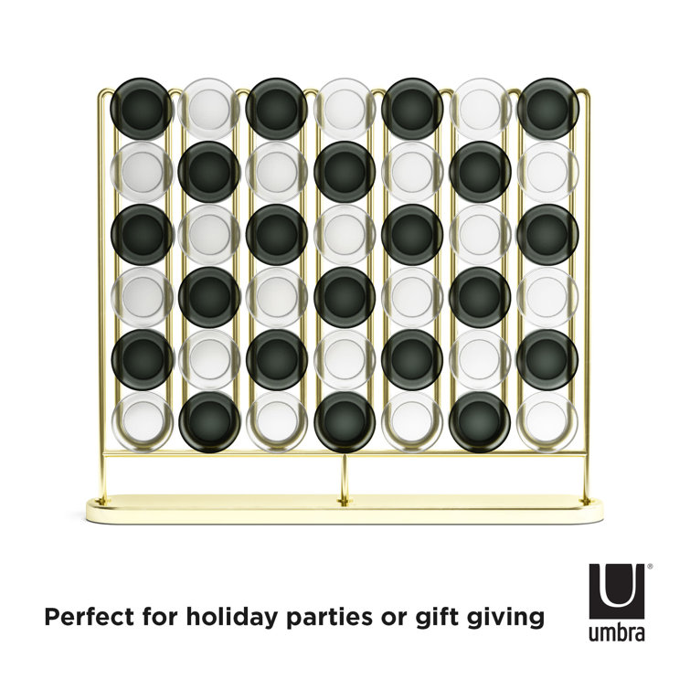 Modern Brass and Frosted Acrylic Connect Four Game