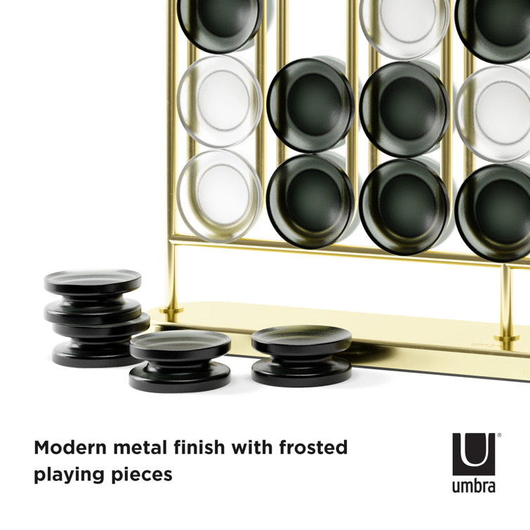 Modern Brass and Frosted Acrylic Connect Four Game