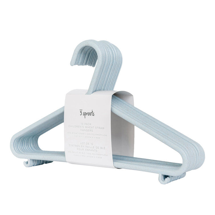3 Sprouts Speckled Blue Wheat Straw Baby Hangers, Pack of 30
