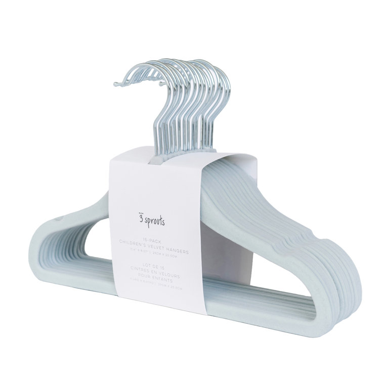Blue Velvet Non-Slip Baby Clothes Hangers, Pack of 30