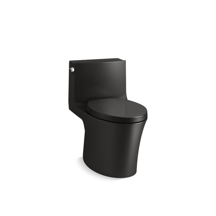 Veil White Polished Elongated Dual-Flush Free Standing Toilet