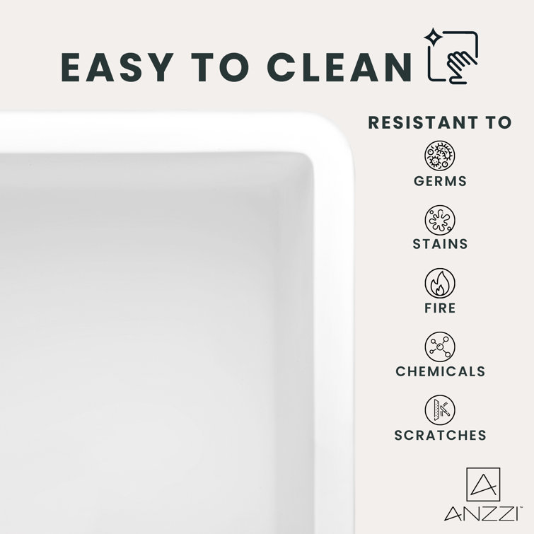 White Solid Surface Double Bowl Farmhouse Kitchen Sink